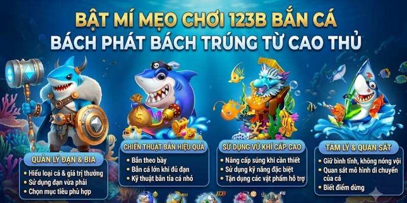 Bắn Cá 123B 3 Bật mí mẹo chơi Bắn Cá 123B bách phát bách trúng từ cao thủ