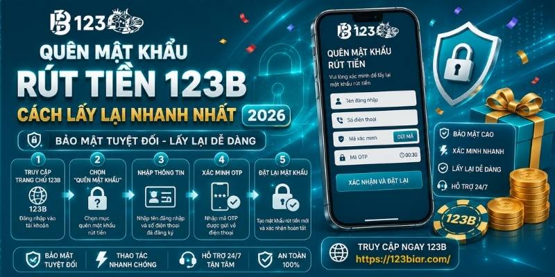 Quên mật khẩu rút tiền 123B: Hướng dẫn lấy lại chỉ trong 2 phút (2026) 2 Quên mật khẩu rút tiền 123B - Cách lấy lại nhanh nhất 2026