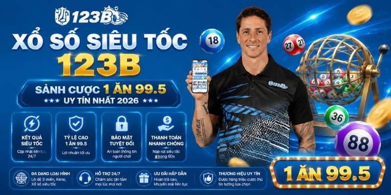 Xổ số siêu tốc 123B - Đỉnh cao cá cược nhanh 1 ăn 99.5 năm 2026 2 Xổ số siêu tốc 123B - Sảnh cược 1 ăn 99.5 uy tín nhất 2026